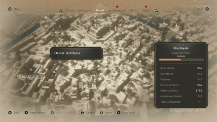 AC Mirage Dervis Artifact Harbiyah Quadrangle of the Persians Map Location