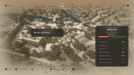 AC Mirage Dervis Artifact Abbasiyah Haylanah Map Location