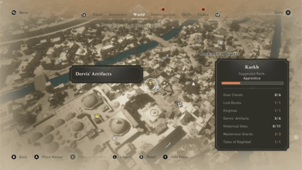 AC Mirage Dervis Artifact Karkh Tabik Map Location