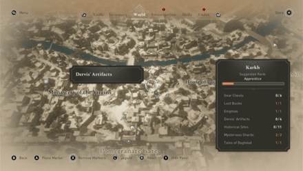 AC Mirage Dervis Artifact Karkh Tabik Map Location