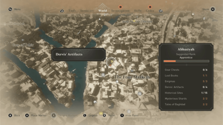 AC Mirage Dervis Artifact Abbasiyah Suburb of Kahtabah Map Location