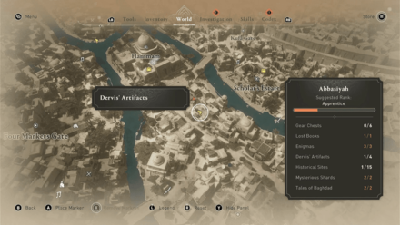 AC Mirage Dervis Artifact Abbasiyah Haylanah Map Location