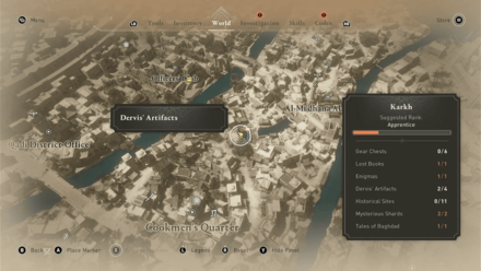 AC Mirage Dervis Artifact Karkh Tabik Map Location