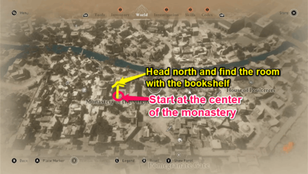 AC Mirage - Move the Bookcase to Reach the Gear Chest Map