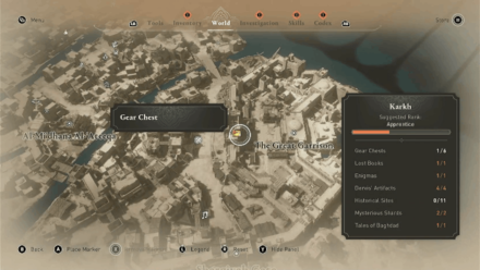 AC Mirage - The Great Garrison Gear Chest Location Map