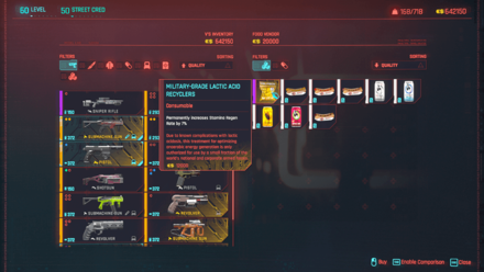 Cyberpunk 2077 Phantom Liberty - Military-Grade Lactic Acid Recyclers