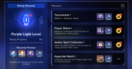 Honkai Star Rail - Hyperlink Match - Complete Light Levels to Progress Rating