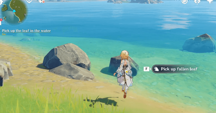 Genshin - Pickup the Leaf near the Water