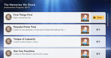 Star Rail - First Things First Achievement