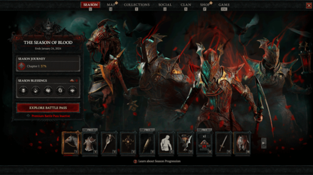 Diablo 4 (D4) - Seasons of Blood Battle Pass