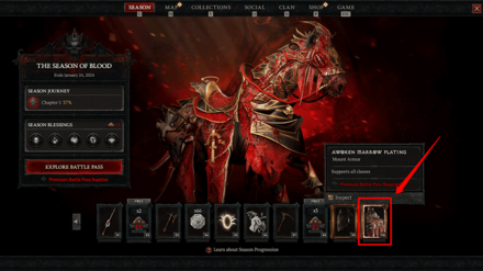 Diablo IV (D4) - Awoken Famished Thoroughbred Battle Pass Reward