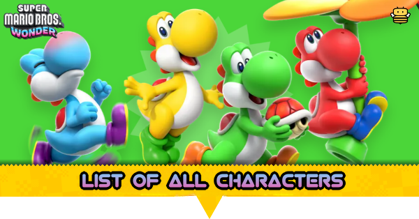Super Mario Wonder - List of All Characters