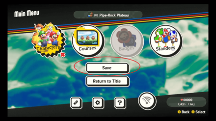 Super Mario Bros Wonder - Save Button