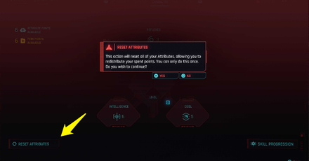 Cyperpunk 2077 Phantom Liberty - Hit Reset Attributes to Respec