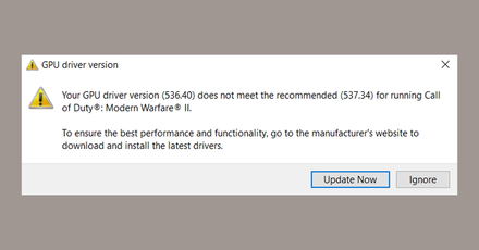 Modern Warfare 3 - GPU Driver Version Error