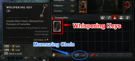 Diablo 4 (D4) - Whispering Keys