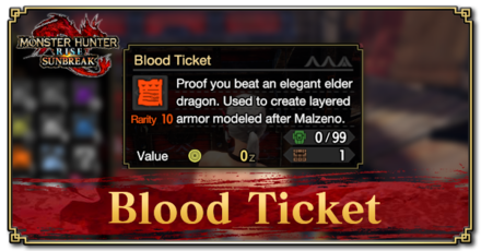 Monster Hunter Rise (MH Rise) - Blood Ticket Banner