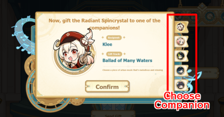 Genshin - Glad Tidings From Afar - 5 Choose Companion