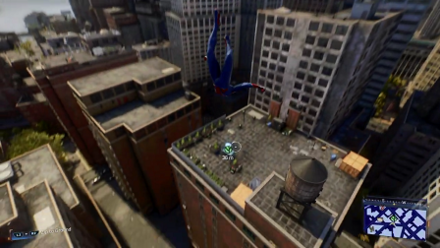 Spiderman 2 PS5 - Two Bridges: Plant Science in-game view