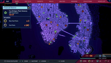 Spiderman 2 PS5 - Two Bridges: Plant Science map view