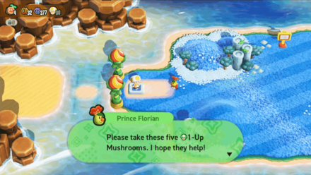 Super Mario Bros Wonder - Prince Floran Offers Five 1-Up Mushrooms