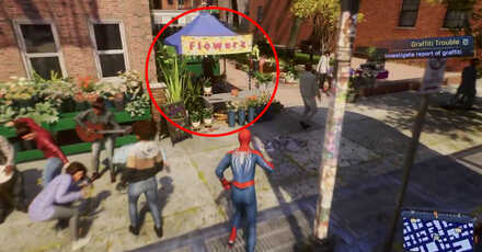 Spiderman 2 PS5 - Graffiti Trouble in-game view