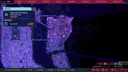 Spiderman 2 PS5 - Emily-May Foundation map view