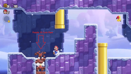 Super Mario Wonder - Purple 10 Coin 3 Pipe Location