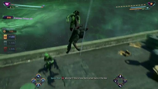 Spiderman 2 PS5 - web swinging at enemies