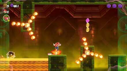 Super Mario Wonder - Sunbaked Desert Palace Wonder Flower Speed Changes.