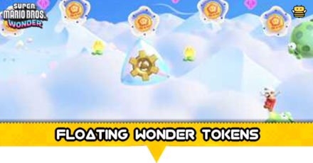 Super Mario Wonder - Floating Wonder Tokens Top Banner