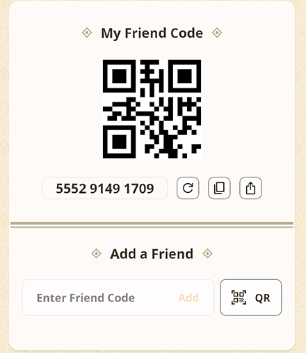 Monster Hunter Now - Friend Code QR Screen