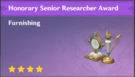 Genshin Impact - How to Get Honorary Senior Researcher Award Furnishing