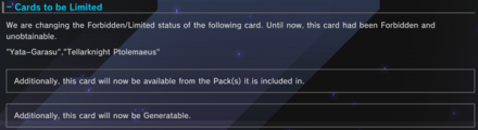 Master Duel - Forbidden Card Now Generatable