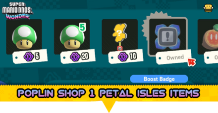Super Mario Wonder - Poplin Shop 1 Petal Isles Items