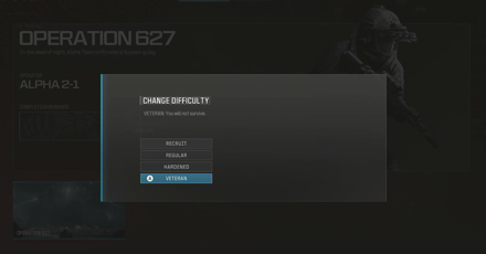 CoD MW3 - Campaign Difficulty Settings