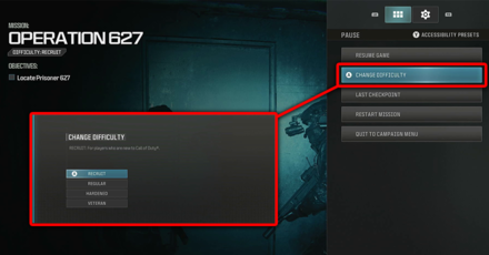CoD MW3 - How to Change Campaign Difficulty