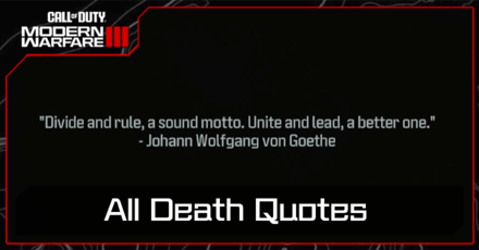 Modern Warfare 3 - List of All Death Quotes