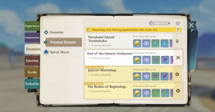 Genshin - Quick Challenge for Trounce Domains Info