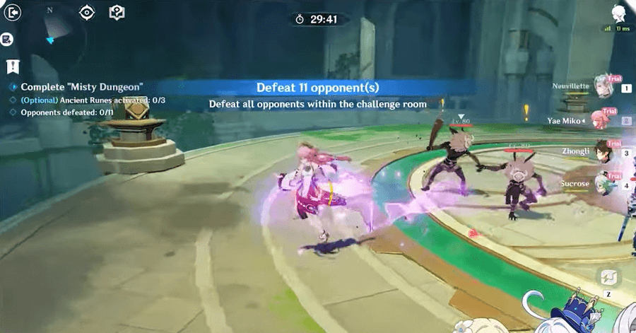 Genshin - Misty Dungeon Realm of Water - Defeat Enemies Within Time Limit