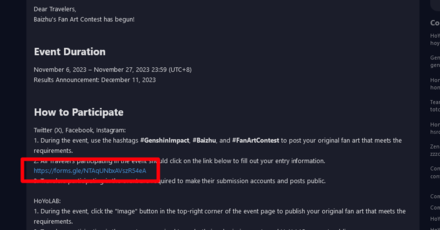 Genshin - Beyond Mortality Baizhu Fan Art Contest - Submit Google Form