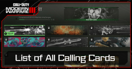 Modern Warfare 3 - List of All Calling Cards