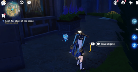 Genshin - Vagrants and Scamps Quest Guide - Look for clues at the scene