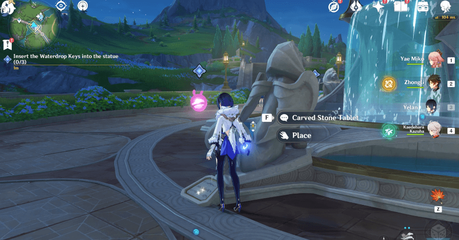 Genshin - Insert the Teardrop Keys into the Statues