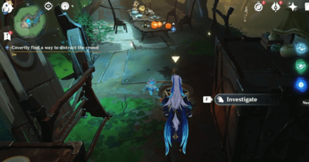 Genshin - The Red and the Black - Covertly find a way to distract the crowd