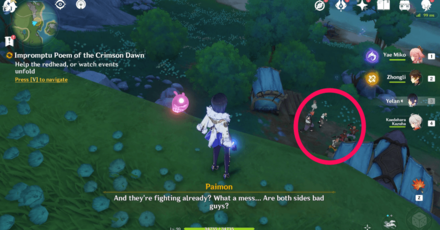 Genshin Impact - Impromptu Poem of the Crimson Dawn - Help the Redhead or Watch Events Unfold