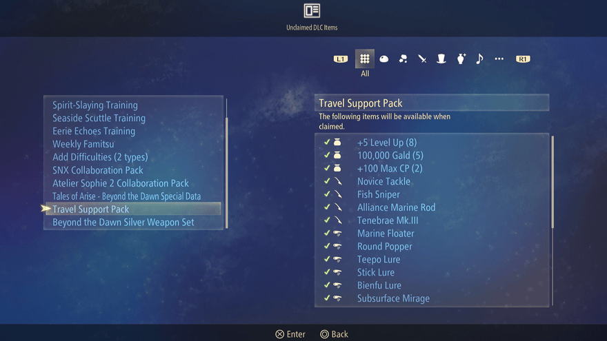 Tales of Arise Beyond the Dawn - Travel Support Pack