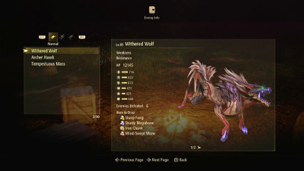 Tales of Arise - Beyond the Dawn Ignorance of Knowledge Withered Wolf Drop