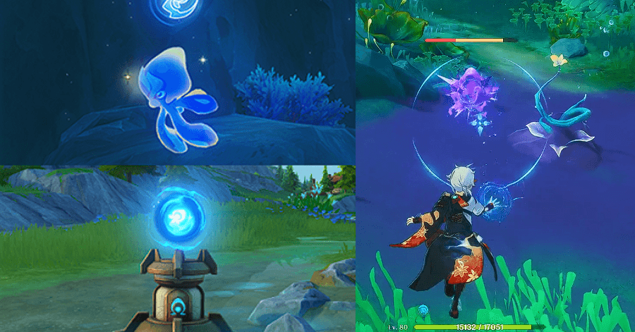 Genshin - Use the Xenochromatic Ball Octopus Ability