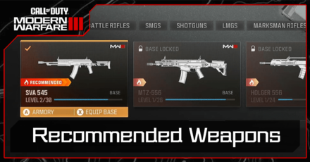 Modern Warfare 3 - Recommended Weapons